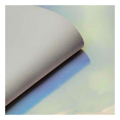 Couro Sintético Artificial Falso Holográfico Metálico Colorido Espelho Arco-Íris Pu para Sapatos, Capa de Bolsa, Caderno, Tecido de Couro