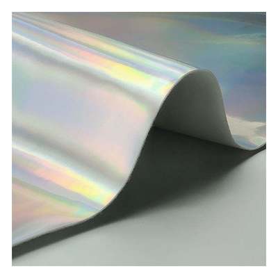 Couro Sintético Artificial Falso Holográfico de Filme Laser Arco-Íris Pu Sapatos Espelho Couro Sintético Artificial Falso Couro Bolsa de Mão