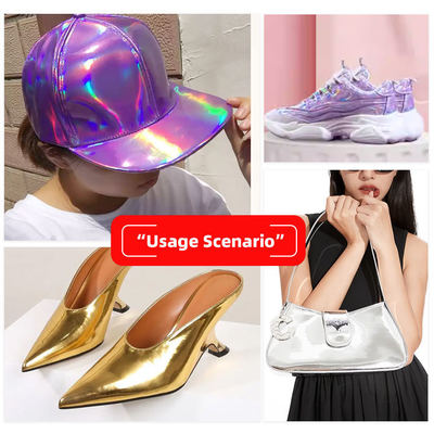 Especializado PU Rainbow Mirror Rebocado Couro Sintético Bagagem Bolsa de Mão Sapatos Bolsa Cosmética Tecido de Couro