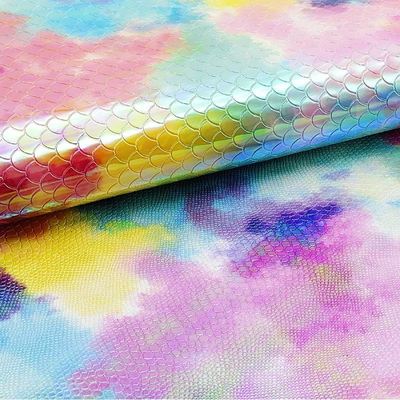Especializado PU Rainbow Mirror Rebocado Couro Sintético Bagagem Bolsa de Mão Sapatos Bolsa Cosmética Tecido de Couro