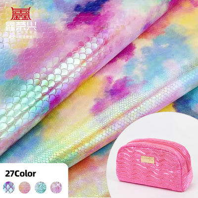Especializado PU Rainbow Mirror Rebocado Couro Sintético Bagagem Bolsa de Mão Sapatos Bolsa Cosmética Tecido de Couro