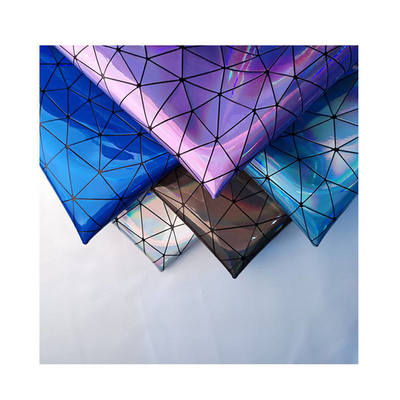 Especializado PU espelho laser triangulação de couro sintético bagagem bolsa de mão sapatos bolsa cosmética tecido de couro