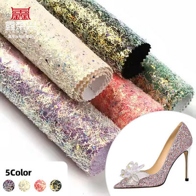 Folhas de tecido PU Sparkly Shiny Glitter Couro Sintético Grosso para Sapatos Bolsas Laços Artesanato Chapéu Couro Falso