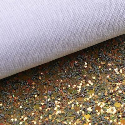 Elastic PU Sparkly Shiny Chunky Hexagon Glitter Fabric Couro sintético para sapatos Bolsas de arco Artesanato Chapéu Tecido de couro falso