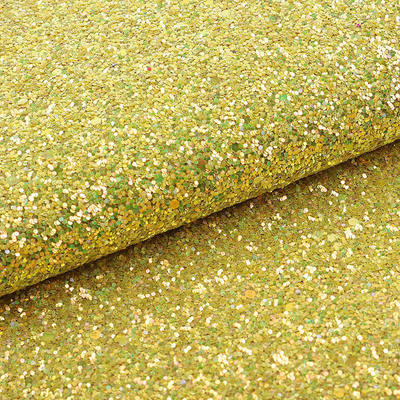 Elastic PU Sparkly Shiny Chunky Hexagon Glitter Fabric Couro sintético para sapatos Bolsas de arco Artesanato Chapéu Tecido de couro falso