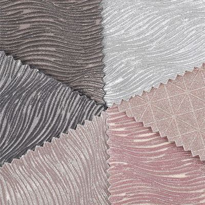 Elastic PU Embossed Sparkly Shiny Glitter Fabric Couro sintético para sapatos Bolsas de arco Artesanato Chapéu Tecido de couro falso