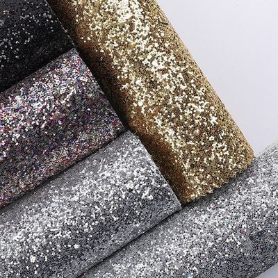Elastic PU Sparkly Shiny Hexagon Glitter Fabric Couro sintético para sapatos Bolsas de arco Artesanato Chapéu Tecido de couro falso