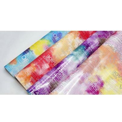 PU Rainbow Letter Print Magazine Design Couro sintético Impermeável Tecido de couro falso para saco de bagagem Mobiliário cosmético/sofá