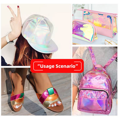 Tecido com glitter e filme revestido de PU para sapatos, laços, artesanato, couro sintético, couro sintético impermeável, elástico para forro de sofá e exterior