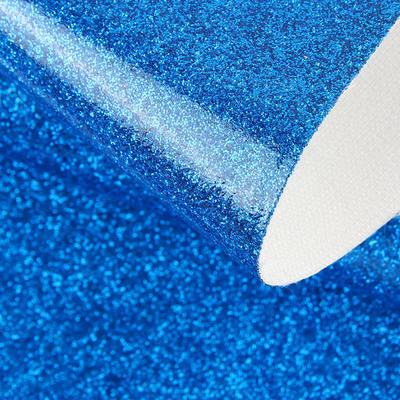 Tecido com glitter e filme revestido de PU para sapatos, laços, artesanato, couro sintético, couro sintético impermeável, elástico para forro de sofá e exterior