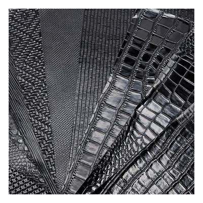 Padrão de Pvc de couro sintético brilhante Padrão de animais de couro sintético Calçado Bolsas e sacos Tecido de couro falso