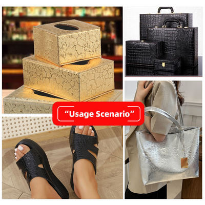 Alto brilho PVC crocodilo em relevo tecido grão geometria animal para sapato saco decoração tecido de couro sintético artificial para artesanato