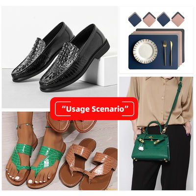 1.8mm espessura Couro de PVC com grãos de crocodilo resistente à abrasão e à água para bolsas e sapatos