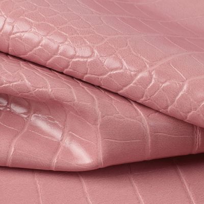 Tecido de couro falso de couro de PVC com padrão animal 137cm de largura e apoio duplo escovado