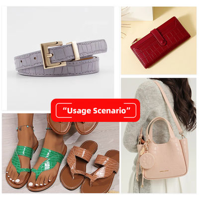 Tecido de couro falso de couro de PVC com padrão animal 137cm de largura e apoio duplo escovado