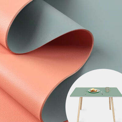 Tecido de couro sintético artificial de dupla face com padrão de vaca em PVC de 160 cm de largura para sapatos, tapetes de mesa e bolsas