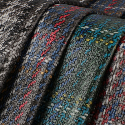 Tecido de tecido de PVC Impresso Scottish Plaid Weave Grain Saco de couro sintético artificial Sofá Cinturão de segurança do carro Calçado Tecido de couro falso