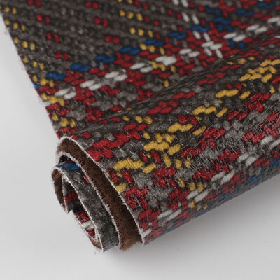 Tecido de tecido de PVC Impresso Scottish Plaid Weave Grain Saco de couro sintético artificial Sofá Cinturão de segurança do carro Calçado Tecido de couro falso