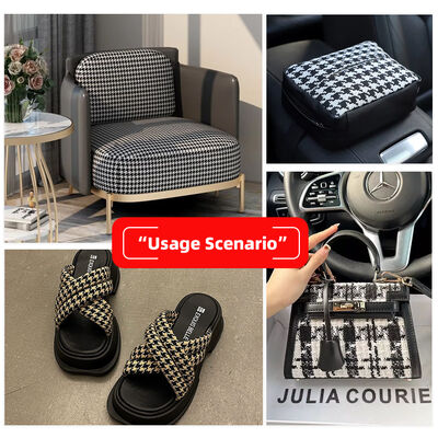 Tecido de tecido de PVC Impresso Scottish Plaid Weave Grain Saco de couro sintético artificial Sofá Cinturão de segurança do carro Calçado Tecido de couro falso