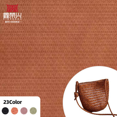 PVC Vintage Woven Pattern Artificial Synthetic Leather for Bag Shoes Sofa Car Wallet Decorate Belt Faux Leather Fabric
