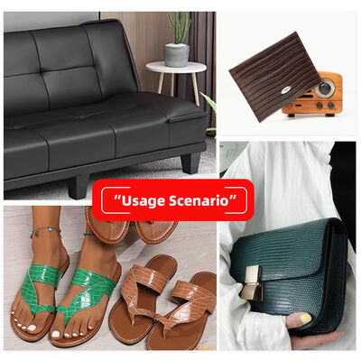 Couro Sintético Artificial com Textura de Jacaré em PVC para Bolsas, Sapatos, Sofás, Carros, Carteiras, Cintos e Tecido de Couro Falso