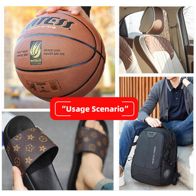 Couro Sintético Artificial de PVC Impermeável com Estampa de Grão de Basquete para Bolsas de Bola, Assentos de Carro, Sofá Decorativo de Artesanato Falso