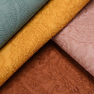 PVC padrões florais estilo em relevo couro sintético artificial para saco Placemat sapatos decorar embalagem caixa tecido de couro falso