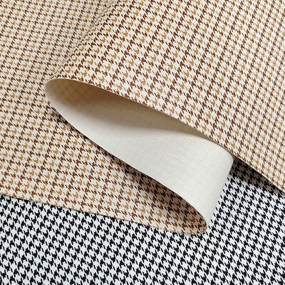 Tecido de couro sintético com estampa xadrez de PVC para bolsas decorativas, capas de telefone, tapetes de mesa, capas de sofá e projetos de artesanato