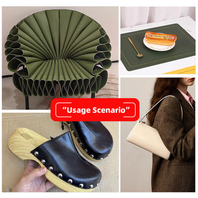 Couro Sintético Artificial Dupla Face em Granulação de Vaca em PVC para Artesanato, Bolsas, Tapetes de Mesa, Carteiras