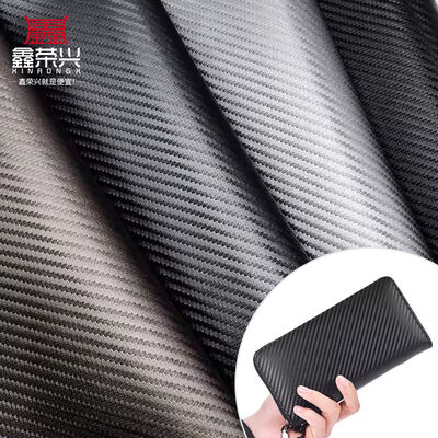 1.0mm Fibra de carbono PU de espessura Couro sintético para bolsas Carteiras Cinturões Automóveis Boutiques Material de couro falso