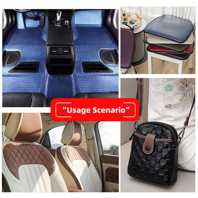 Custom PVC Diamond Embroidery Quilted Perly Synthetic Leather Needle Punch Foam para Car Seat Cover Sofa Tecido de Couro Falso