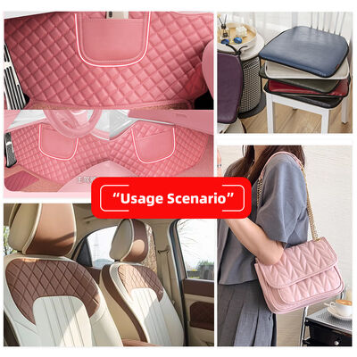 PVC Imitation Embroidery Rhombus Artificial Synthetic Leather for Car Foot Car Seats Sofa Decorate Bag Faux Leather Fabric