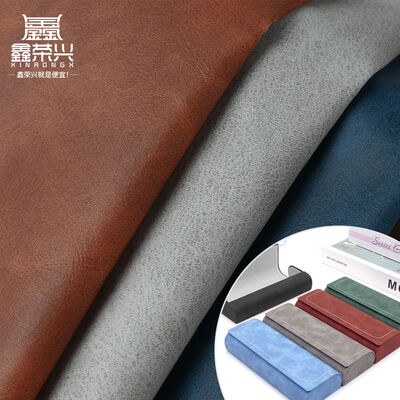 Crazy Horse Grain PVC Impressão de couro sintético para notebook decorativo Tapete de mesa telefone Shell Tecido de couro falso.