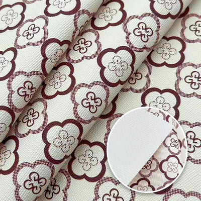 Tecido de Couro Artificial de PVC Sintético Estampado Trevo de Quatro Folhas Forro Impermeável Embalagem de Bolsa Capa de Celular Sofá