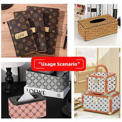 Tecido de Couro Artificial de PVC Sintético Estampado Trevo de Quatro Folhas Forro Impermeável Embalagem de Bolsa Capa de Celular Sofá