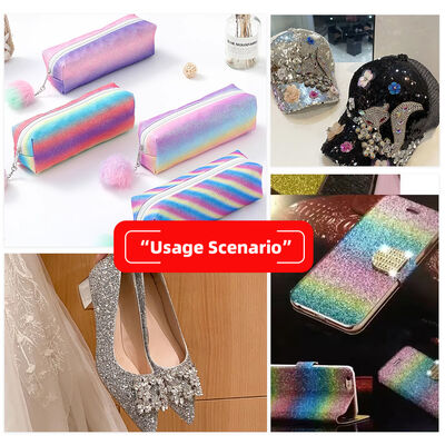 PU Sparkly Shiny Glitter Fabric Sheets Waterproof Chunky Synthetic Leather for Shoes Bow Crafts Hat Faux Decorative Lining