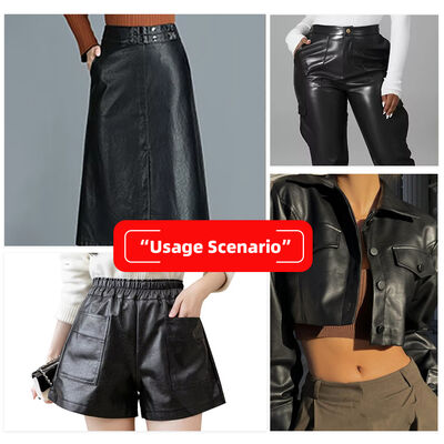 128 Couro Sintético Elástico com Textura de Pele de Ovelha Gravada, Tecido Falso para Roupas, Saias, Bolsas, PU Sem Lavagem