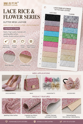 Couro Sintético XR Glitter – Padrão Arroz e Padrão Floral