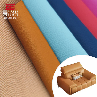 Couro Sintético Artificial Impermeável de PVC com Relevo Lichia para Tricô, para Sofá, Cadeira, Mobiliário, Material de Couro Falso