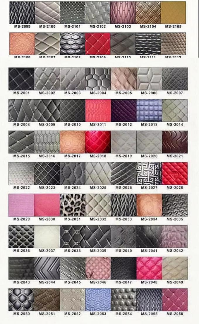 Custom 7.0mm espessura Quilted PVC de couro sint&eacute;tico bordado em relevo poliuretano espuma el&aacute;stica assento de carro p&eacute; sof&aacute;s decorativos 5