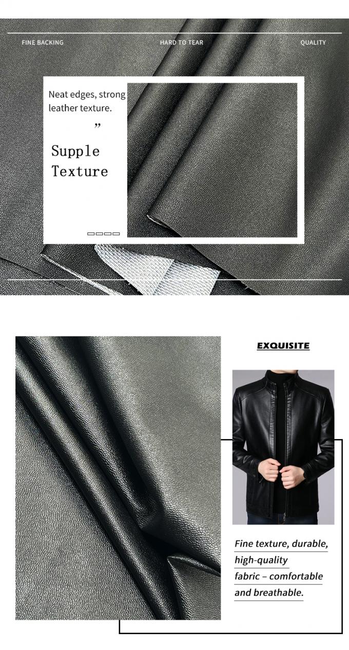 Couro Sintético Falso com Grão de Pele de Cordeiro PVC, Blackout, Impermeável, para Vestuário, Calças, Vestidos 6
