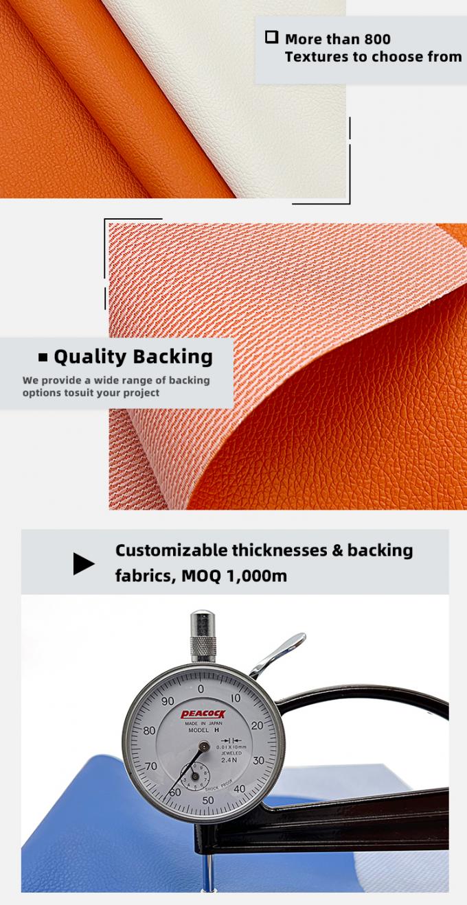 Fábrica Varejo PVC 0,6 mm Litchi textura Couro falso Rebocado Couro sintético artificial para saco de banco de carro Decorativo de pés 5