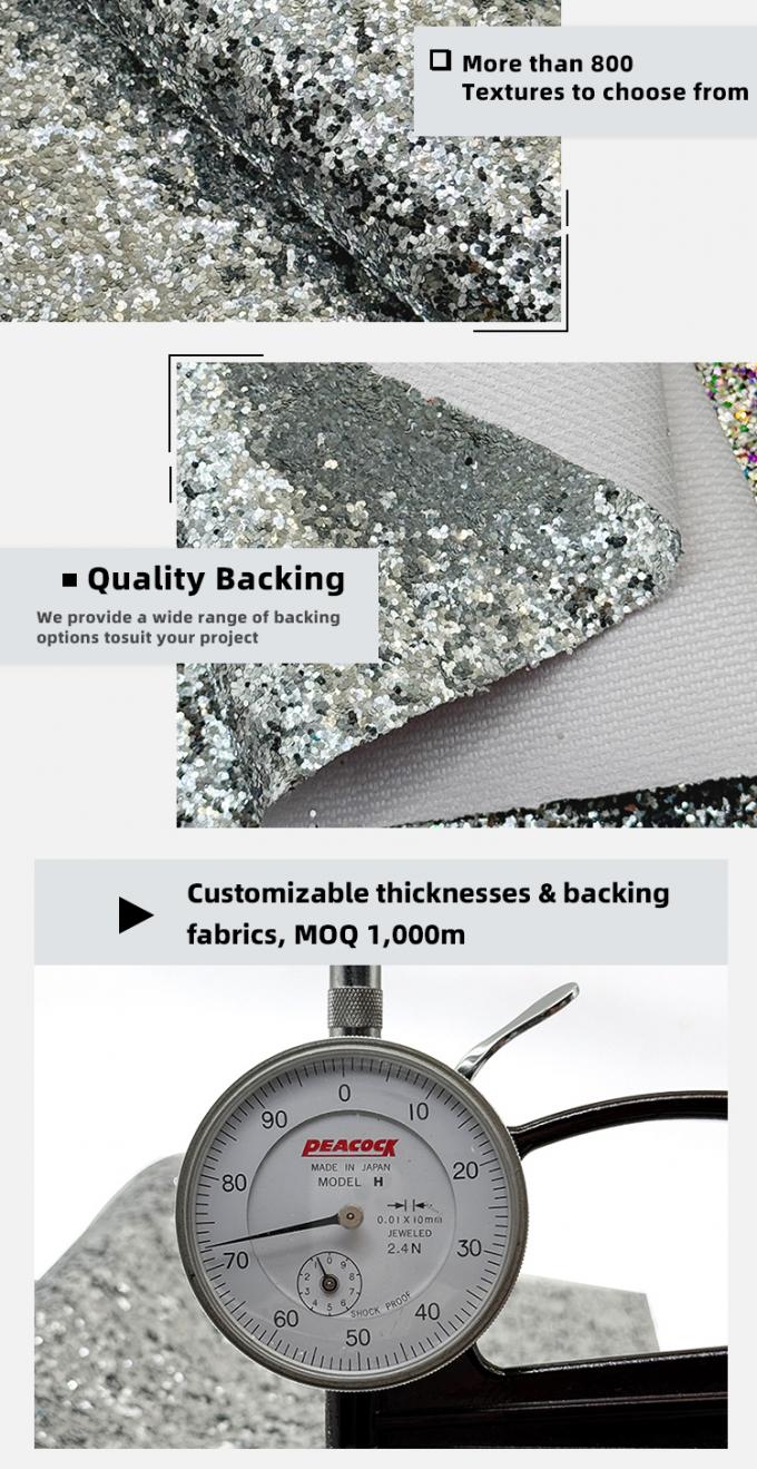 Couro sint&eacute;tico de PVC grosso brilhante para cal&ccedil;ado joalharia artesanal saco de bagagem caixas de embalagem material de couro falso 5