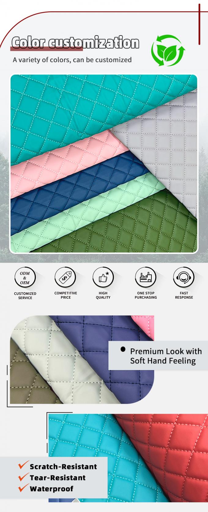 3 mm espessura PVC Quilted Esponja Suede Textura Couro Falso Anti-Rescate Imperme&aacute;vel para sof&aacute;s Acess&oacute;rios de m&oacute;veis decorativos 4
