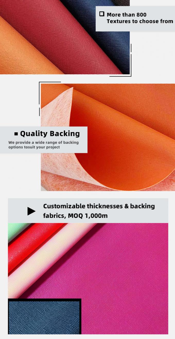 Couro Sint&eacute;tico Artificial de Gr&atilde;o Cruzado PVC para Carteira, Embalagem, Capa, Sapatos, Caderno, Tecido de Couro 5