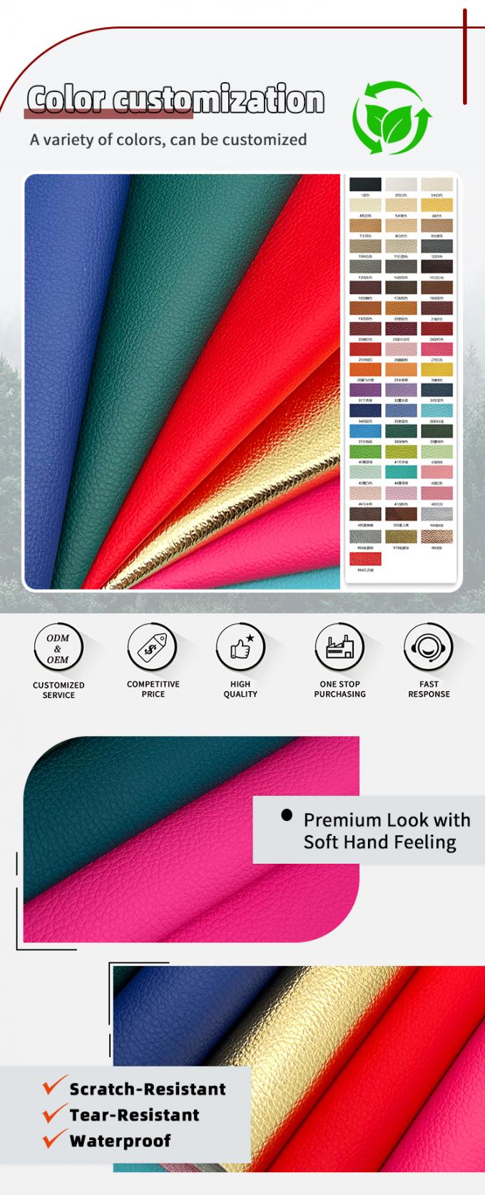 Couro Sint&eacute;tico Artificial PVC com Design em Relevo de Gr&atilde;o Lichia para M&oacute;veis, Sof&aacute;s, Decora&ccedil;&atilde;o, Artesanato, Bolsas e Estofamento Automotivo 4