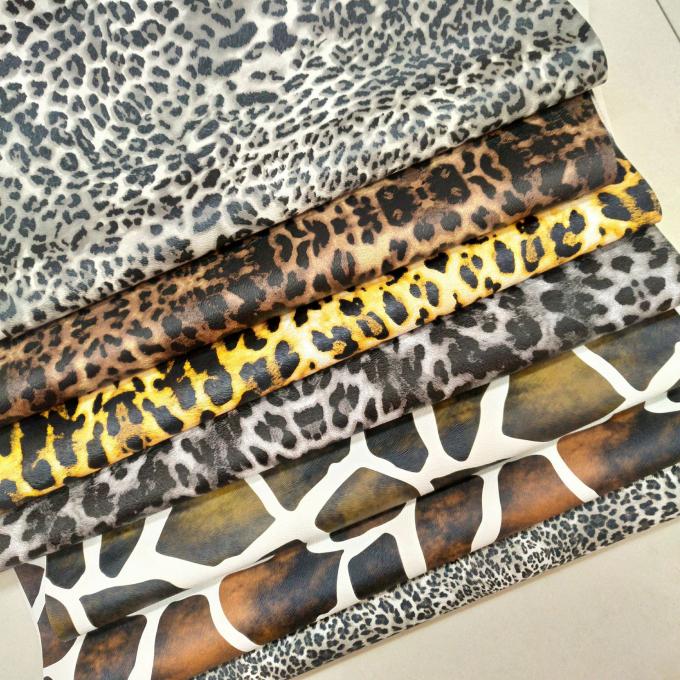 Couro Sintético Artificial com Estampa de Leopardo em PVC para Atacado para Bolsa, Caderno, Capa de Celular, Tapete de Mesa, Tecido de Couro Falso 8