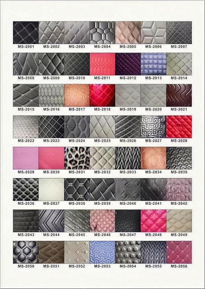 Couro Sintético Acolchoado Bordado em PVC Personalizado com Espuma de Poliuretano de 6,0mm para Capa de Assento de Carro Sofá Tecido de Couro Sintético 5