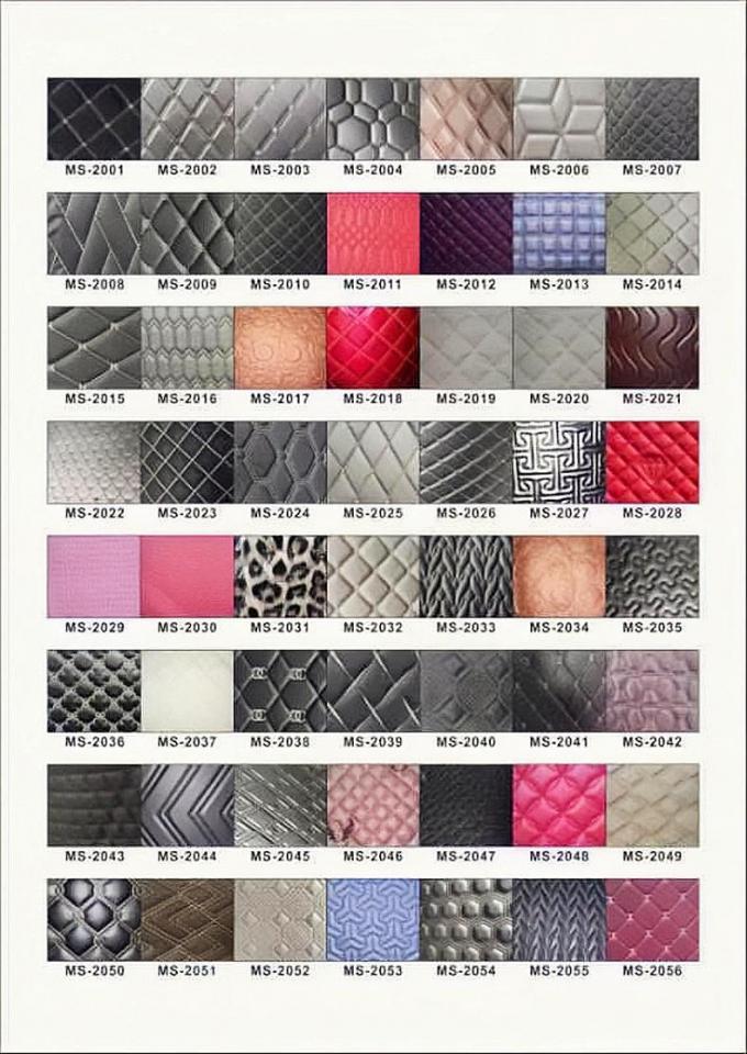 Couro Sintético Acolchoado Bordado em PVC Personalizado com Espuma de Poliuretano de 6,0mm para Capa de Assento de Carro Sofá Tecido de Couro Sintético 6