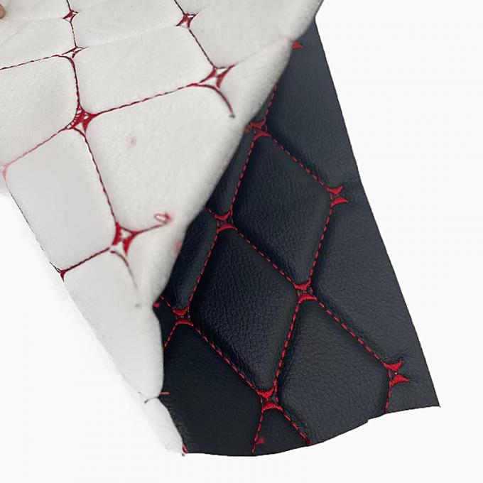 Couro Sintético Acolchoado Bordado em PVC Personalizado com Espuma de Poliuretano de 6,0mm para Capa de Assento de Carro Sofá Tecido de Couro Sintético 8